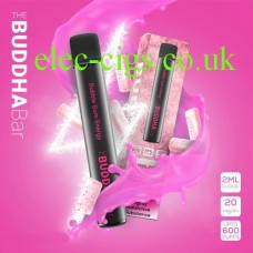 image is a depiction of a Bubble Gum Energy 600 Puff Disposable Vape by Buddha Bar