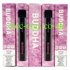 Image shows 5 of the Cotton Candy 600 Puff Disposable Vape by Buddha Bar in their individual boxes