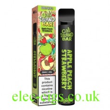 Image shows Apple Peach Strawberry 600 Puff Disposable E-Cigarette Bar by Cali Island