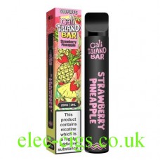 Image shows Strawberry Pineapple 600 Puff Disposable E-Cigarette Bar by Cali Island