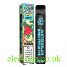 Image shows Watermelon Honeydew Ice 600 Puff Disposable E-Cigarette Bar by Cali Island