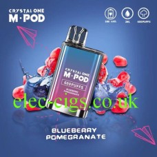 Crystal One M-Pod 600 Puff Disposable E-Cigarette Blueberry Pomegranate Sale only £2.50