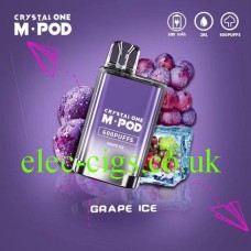 Crystal One M-Pod 600 Puff Disposable E-Cigarette Grape Ice only £3.00