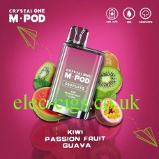 Crystal One M-Pod 600 Puff Disposable E-Cigarette Kiwi Passion fruit Guava  only £3.00