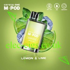 Crystal One M-Pod 600 Puff Disposable E-Cigarette Lemon and Lime