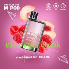 Crystal One M-Pod 600 Puff Disposable E-Cigarette Raspberry Peach only £3.00