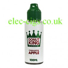 Image shows a bottle of Cinnamon Apple Donut 100 ML E-Liquid by Donut King