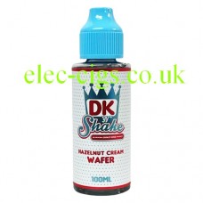 Image is of a bottle of Hazelnut Cream Wafer DK 'N' Shake E-Liquid by Donut King