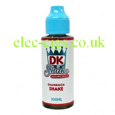 Image is  of a bottle containing Shamrock Shake DK 'N' Shake E-Liquid by Donut King