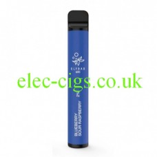 Image shows a Blueberry Sour Rasp 600 Puff Disposable E-Cigarette by Elf Bar