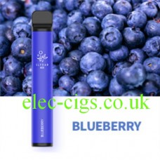 Image shows a Blueberry 600 Puff Disposable E-Cigarette by Elf Bar