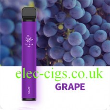 Image shows Grape 600 Puff Disposable E-Cigarette by Elf Bar