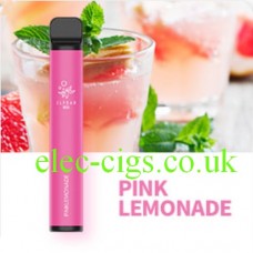 Image shows Pink Lemonade 600 Puff Disposable E-Cigarette by Elf Bar