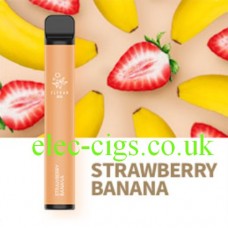 Image shows Strawberry Banana 600 Puff Disposable E-Cigarette by Elf Bar
