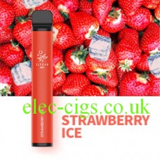 Image shows Strawberry Ice 600 Puff Disposable E-Cigarette by Elf Bar