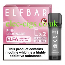ELFBAR Elfa 2ml Pre-Filled Pod - 20mg (2 Pack) Pink Lemonade from only £4.50
