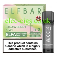ELFBAR Elfa 2ml Pre-Filled Pod - 20mg (2 Pack) Strawberry Kiwi from only £4.50