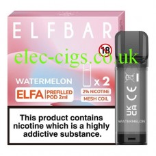 ELFBAR Elfa 2ml Pre-Filled Pod - 20mg (2 Pack) Watermelon from only £4.50