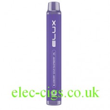Image shows Elux Mini 600 Puff Disposable Bar: Blueberry Sour Raspberry