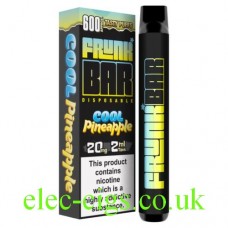 Image shows Cool Pineapple 600 Puff Disposable Vape Bar from Frunk