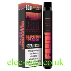 Image shows Grapefruit Passion 600 Puff Disposable Vape Bar from Frunk