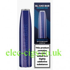 image is of the Blueberry Ice 600 Puff Disposable Bar from Glamz Bar 
