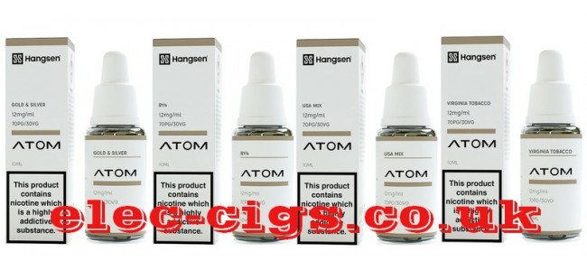 Image shows just 4 of the 17 flavours available in the Hangsen Atom Tobacco Flavours 10ML E-Liquids range