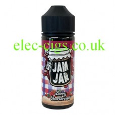 Image shows a single bottle of Berry Shortbread 100 ML E-Liquid from the Jam Jar Range by Ultimate Puff