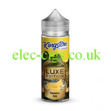 Image show the bottle of Kingston Luxe 100ML E-Liquid Banana Ice