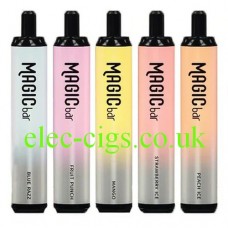 Image shows just 5 of the flavours in the Magic Bar Max 4000 Puff Disposable E-Cigarette range