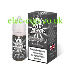 box and bottle of Black Jack 10 ML Nicotine Salt E-Liquid by Mr Salt