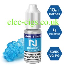 Nicohit Blue Slush E-Liquid with some of the raw ingredients around it