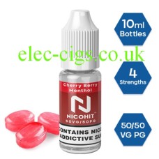 Nicohit Nicohit Cherry Berry Menthol E-Liquid  with some of the raw ingredients around it