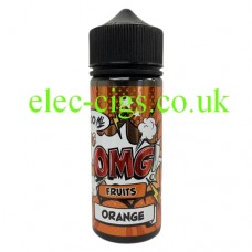 Image shows a large bottle containing OMG Fruit Flavour 100ML E-Liquids: