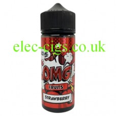 Image shows a large bottle containing OMG Fruit Flavour 100ML E-Liquids: Strawberry