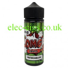 image shows a large bottle containing OMG Fruit Flavour 100ML E-Liquids: Watermelon