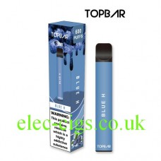 Image shows Blue H 600 Puff Disposable E-Cigarette by Topbar