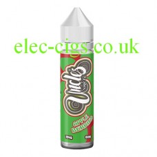 Image shows a bottle of Apple Berries 50 ML E-Liquid from Uncles Vapes
