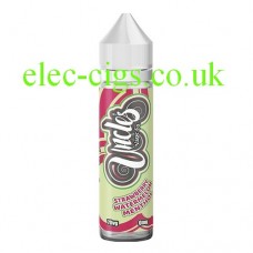 image shows a bottle of Strawberry Watermelon Menthol 50 ML E-Liquid from Uncles Vapes