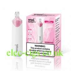 image of the box, in pink colour, with the device you get when purchasing the Vfeel Infinity Kit Pink Lemonade