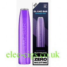 This is the Zero Nicotine Mixed Berries 600 Puff Disposable Bar from Glamz Bar