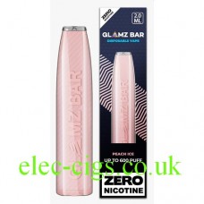 image shows the Zero Nicotine Peach Ice from Glamz Bar has the sweet, soft and luscious taste of peach and it’s just so cool; great.