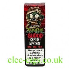 Image shows Cherry Menthol 10 ML E-Liquid by Zombie Blood