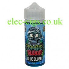 Image is of a bottle containing Blue Slush 100 ML E-Liquid from Zombie Blood