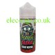Image shows a bottle with Cherry Menthol 100 ML E-Liquid from Zombie Blood in it.