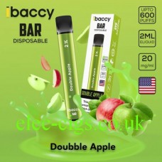 Image shows Double Apple 600 Puff Disposable Bar from iBaccy