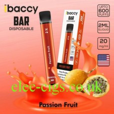 Image shows Passion Fruit 600 Puff Disposable Bar from iBaccy
