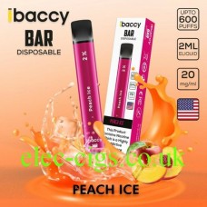 Peach Ice 600 Puff Disposable Bar from iBaccy