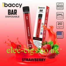 Image shows Strawberry 600 Puff Disposable Bar from iBaccy