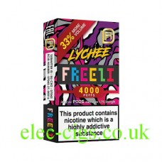 Image shows Freezi Lychee 4000 Puff Pod Pack by NanoSTIX